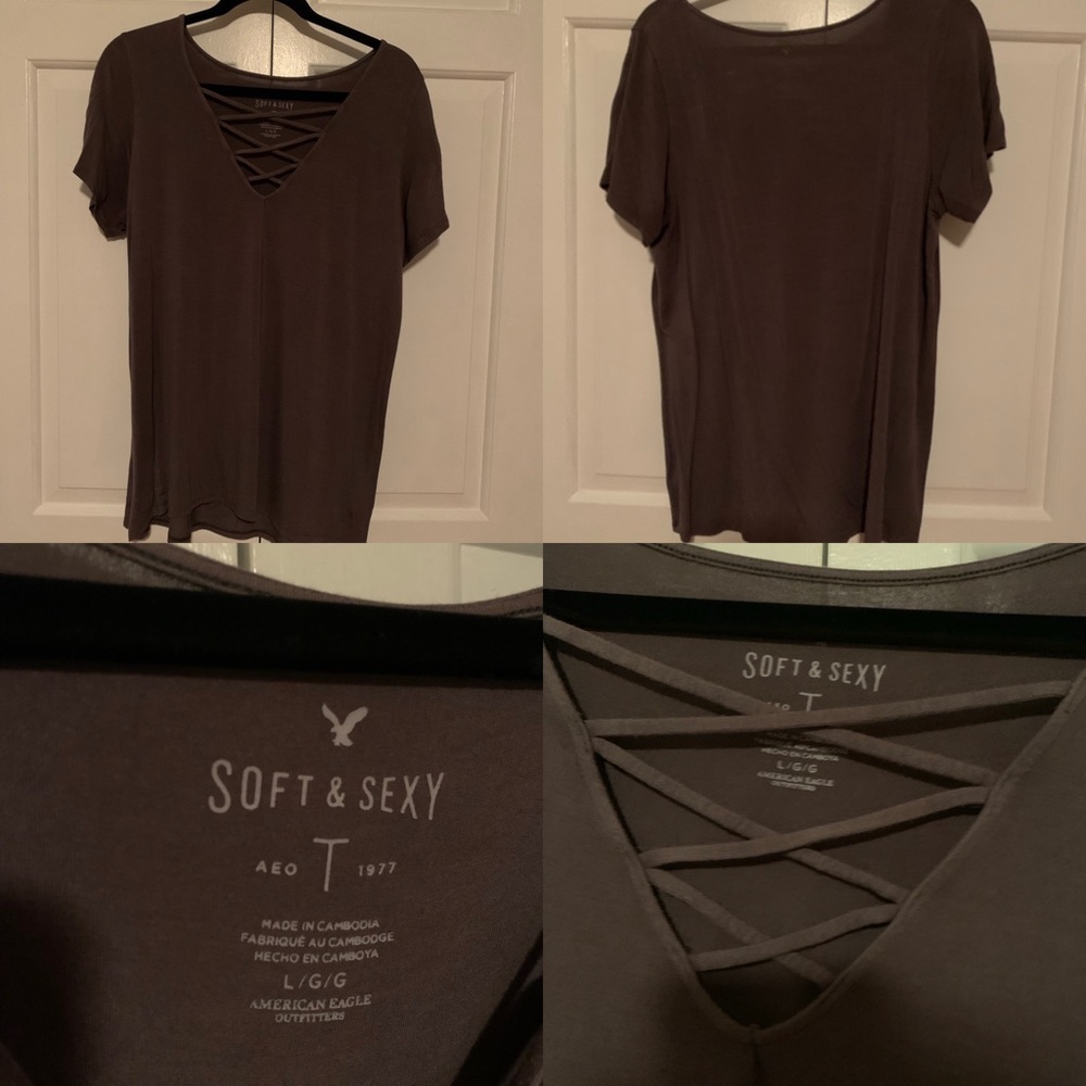 American Eagle Lace up T Shirt